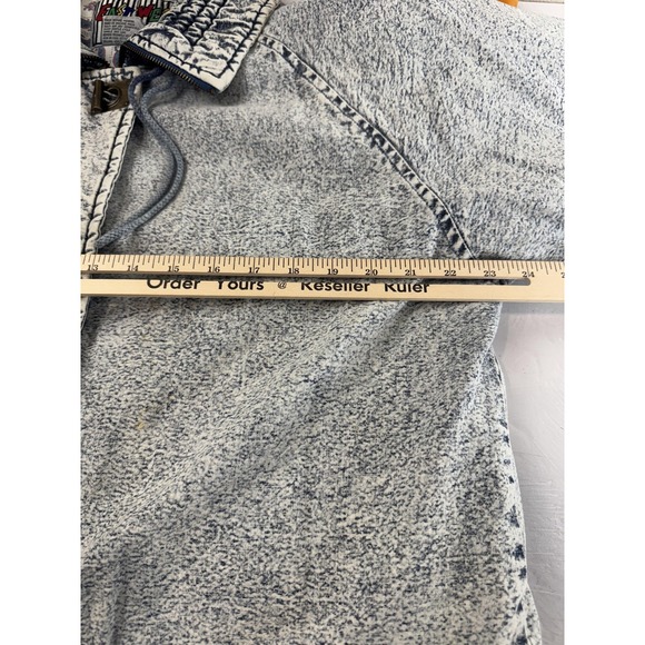 Vintage East West Jacket Womens Small Blue Denim Acid Wash Quilted Pockets 90s - Picture 13 of 16